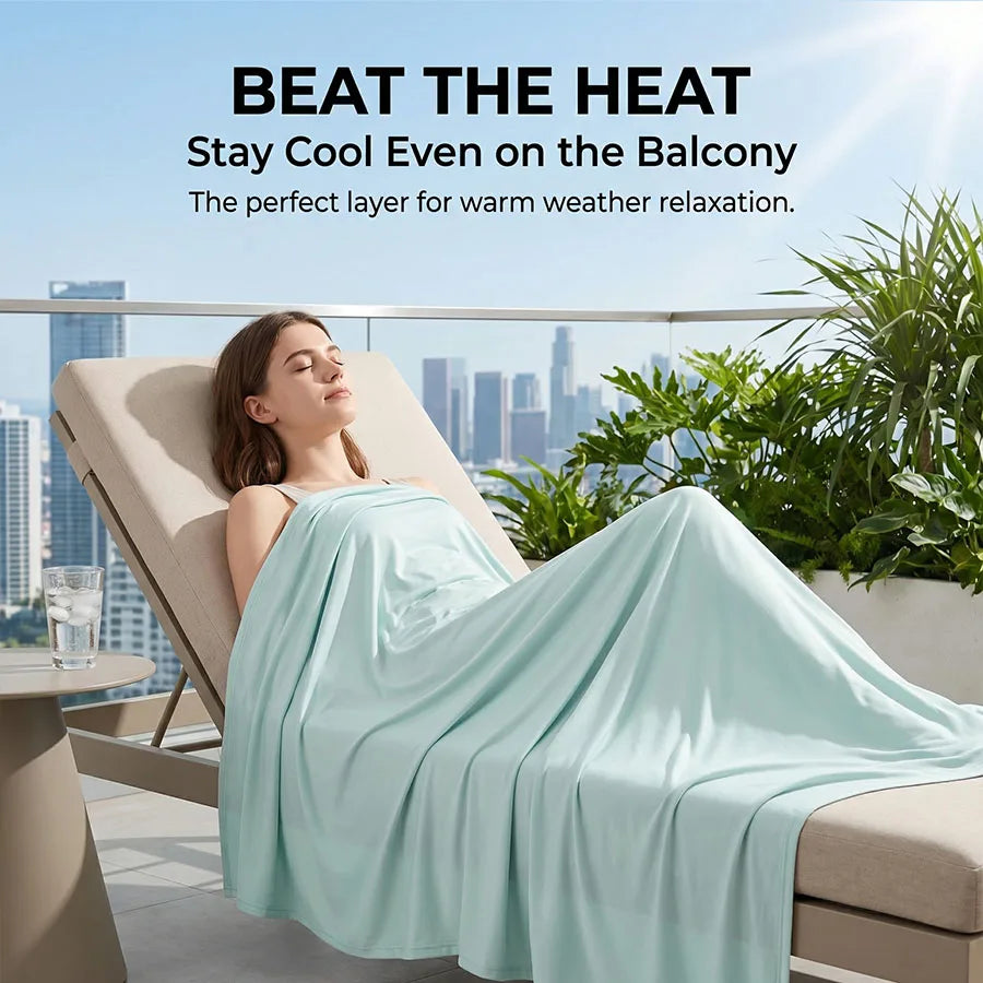 1Pc Summer Ice Silk Cooling Blanket Lightweight Breathable Multi-Functional Cooling Bed Blanket Multiple Colors for Home Hotel